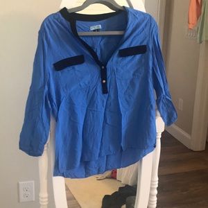 Blue Blouse 3/4 sleeve